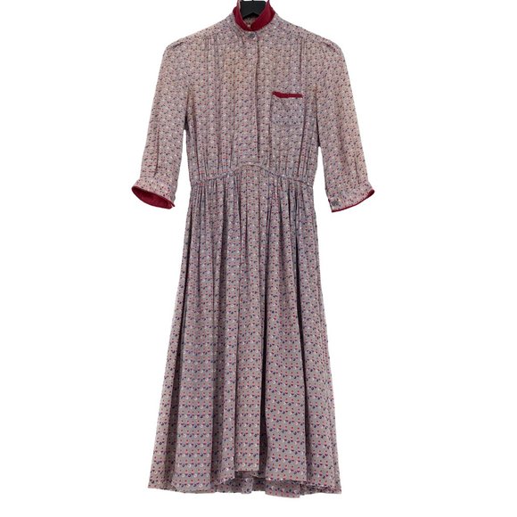 Vintage DÉPÈCHE MODE Crée á Paris Floral Pleated Dress Made in USA - Picture 9 of 16